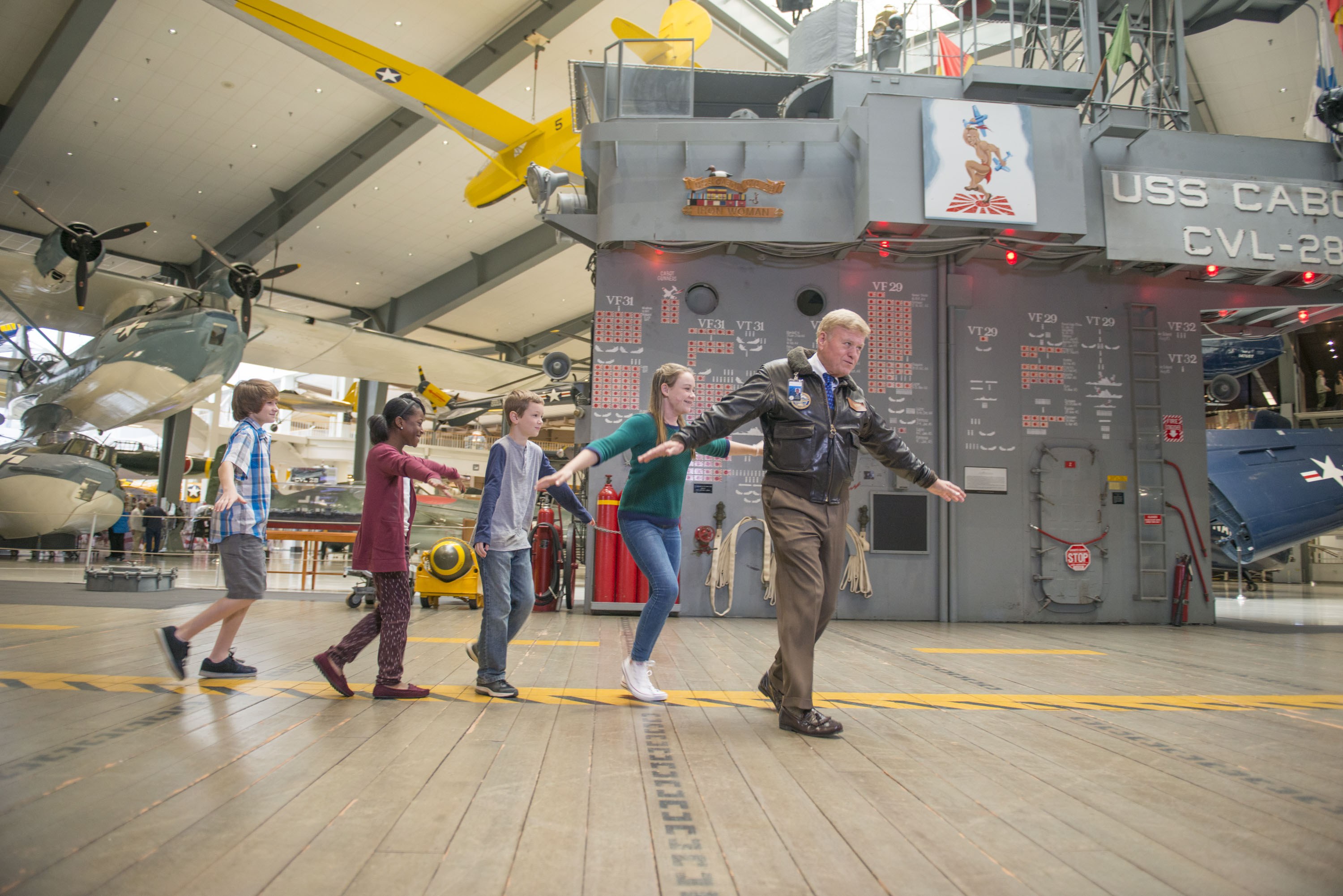 Kids having fun at National Naval Aviation Museum